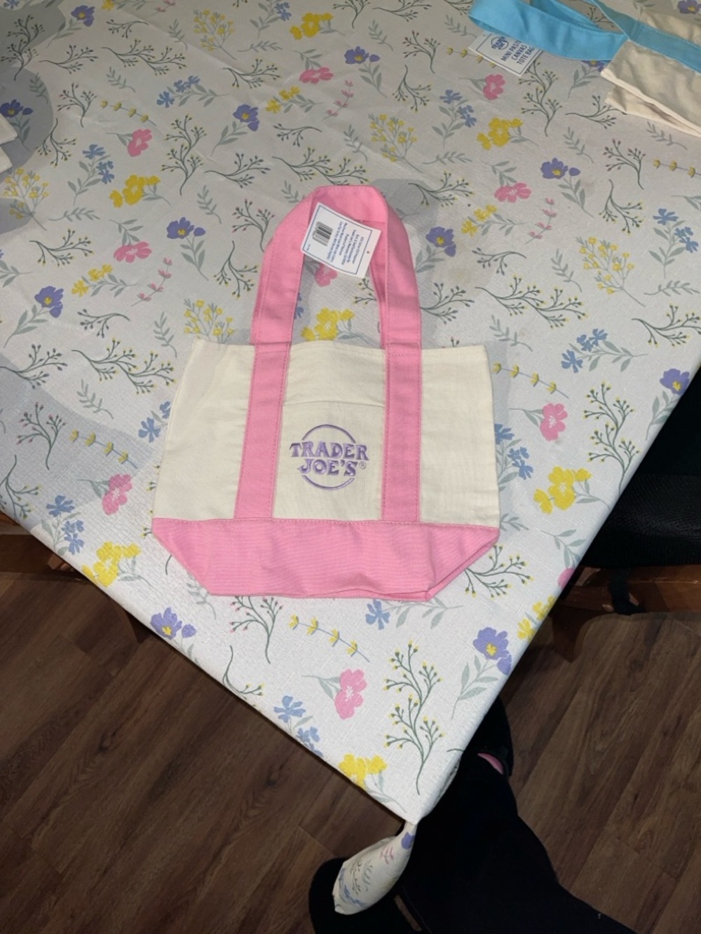 Trader Joe's Pink & Cream Canvas Tote - Small Everyday Carry